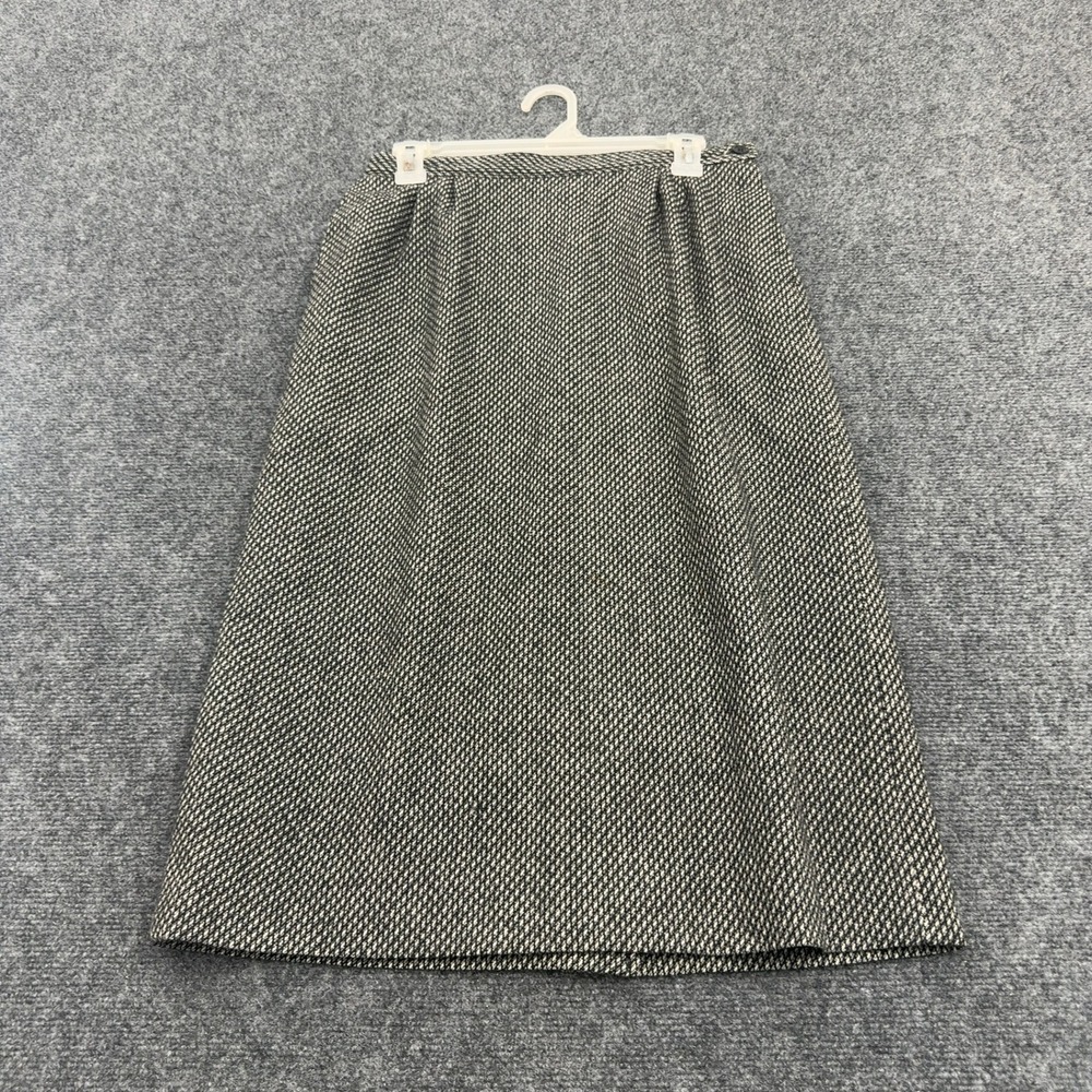 Vintage Pendleton Skirt Womens 10 Black White Wool Tweed Midi Pencil Classic